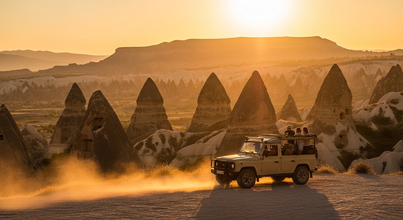 Jeep Safari au coucher du soleil — Kapadokya