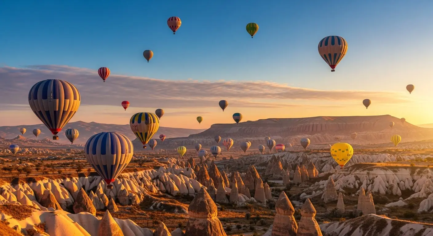 Kapadokya sıcak hava balonları gün doğumu